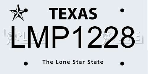 LMP1228 Texas License Plate