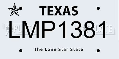 LMP1381 Texas License Plate