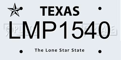 LMP1540 Texas License Plate