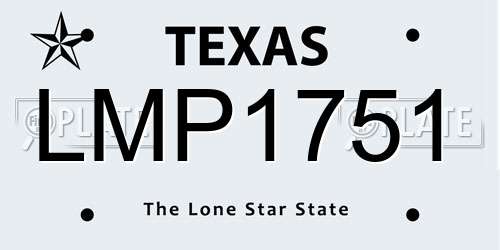 LMP1751 Texas License Plate