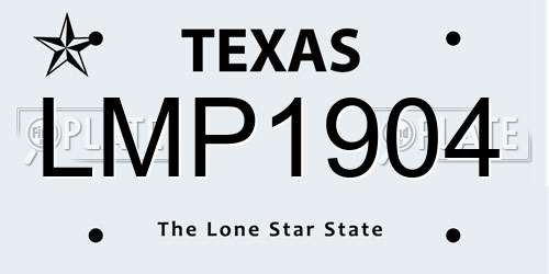 LMP1904 Texas License Plate
