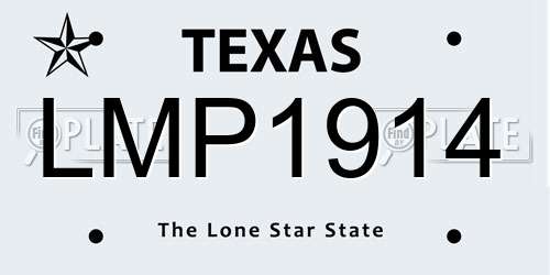 LMP1914 Texas License Plate