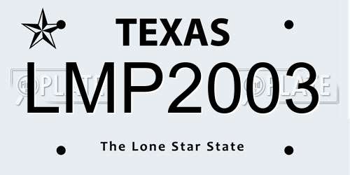 LMP2003 Texas License Plate