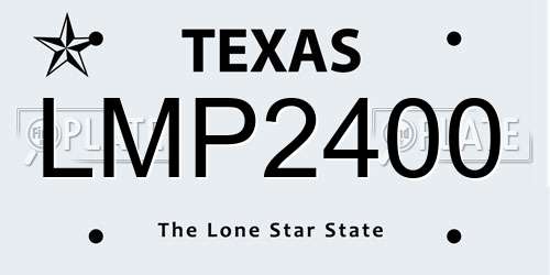 LMP2400 Texas License Plate