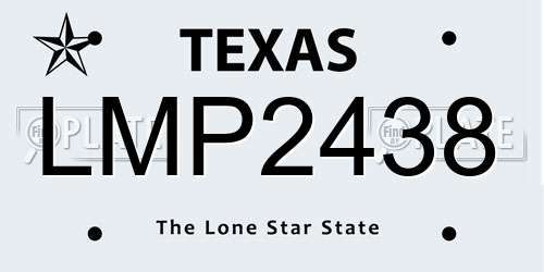 LMP2438 Texas License Plate