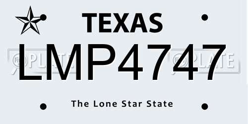 LMP4747 Texas License Plate