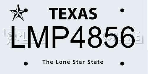 LMP4856 Texas License Plate