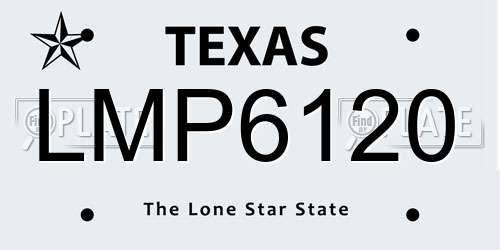 LMP6120 Texas License Plate