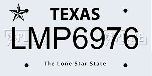 LMP6976 Texas License Plate