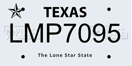 LMP7095 Texas License Plate