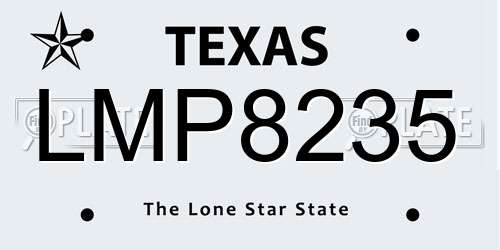 LMP8235 Texas License Plate