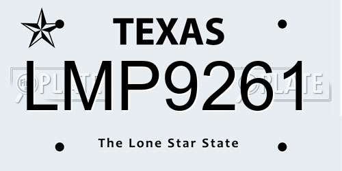 LMP9261 Texas License Plate
