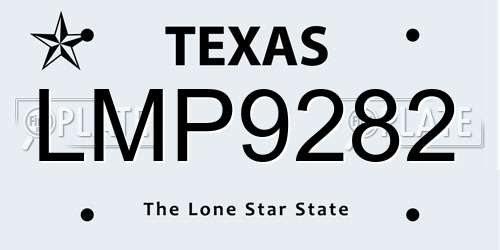 LMP9282 Texas License Plate