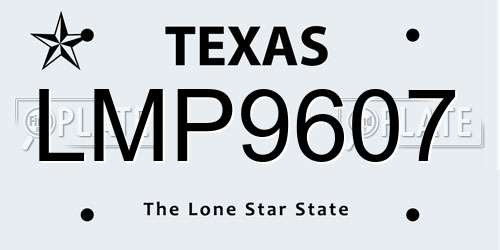 LMP9607 Texas License Plate