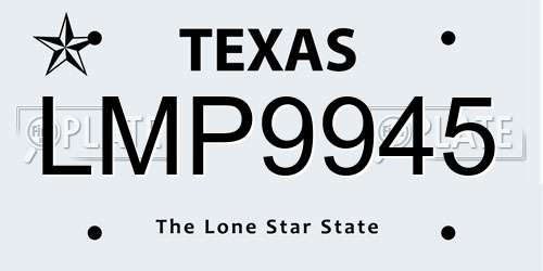 LMP9945 Texas License Plate