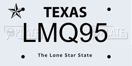 LMQ95 Texas License Plate