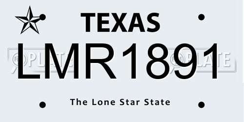 LMR1891 Texas License Plate