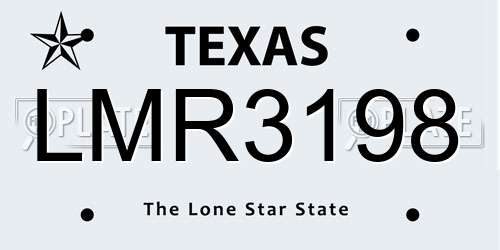 LMR3198 Texas License Plate
