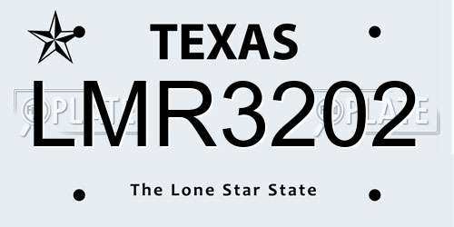 LMR3202 Texas License Plate