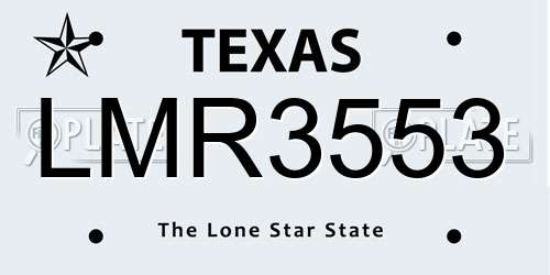 LMR3553 Texas License Plate