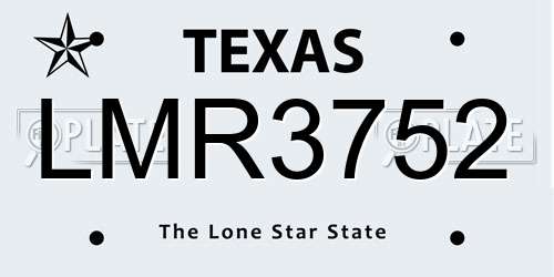 LMR3752 Texas License Plate