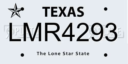 LMR4293 Texas License Plate