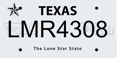 LMR4308 Texas License Plate