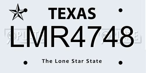 LMR4748 Texas License Plate
