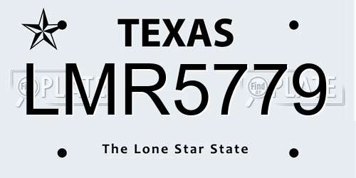 LMR5779 Texas License Plate