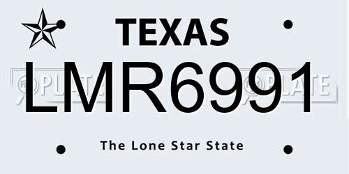 LMR6991 Texas License Plate