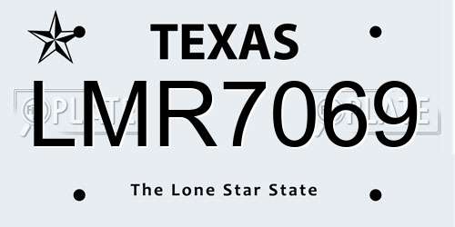 LMR7069 Texas License Plate