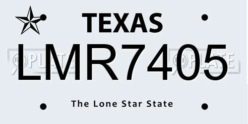 LMR7405 Texas License Plate
