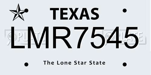 LMR7545 Texas License Plate