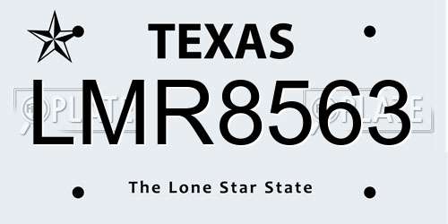 LMR8563 Texas License Plate