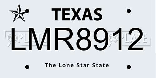 LMR8912 Texas License Plate