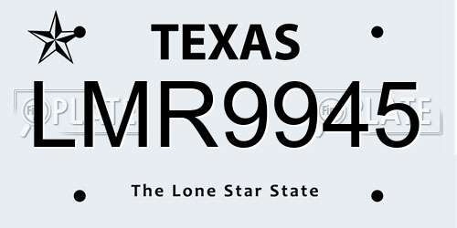 LMR9945 Texas License Plate