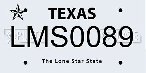 LMS0089 Texas License Plate