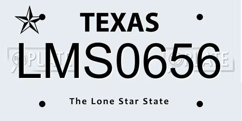 LMS0656 Texas License Plate