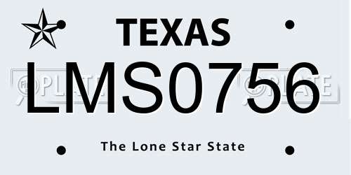 LMS0756 Texas License Plate