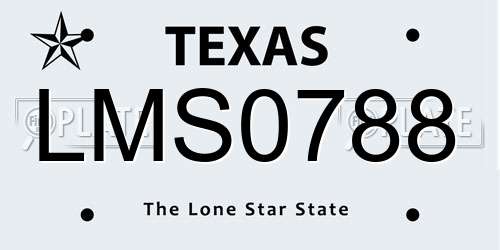 LMS0788 Texas License Plate