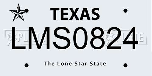 LMS0824 Texas License Plate