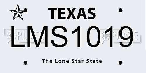 LMS1019 Texas License Plate