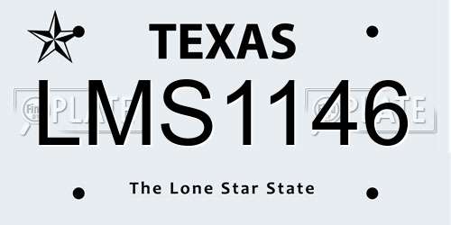 LMS1146 Texas License Plate