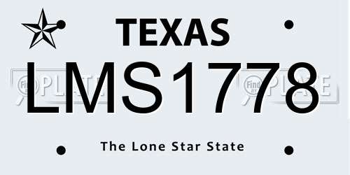 LMS1778 Texas License Plate