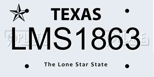 LMS1863 Texas License Plate