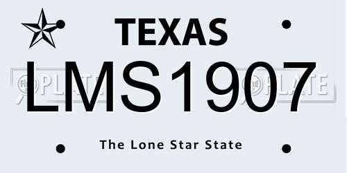 LMS1907 Texas License Plate