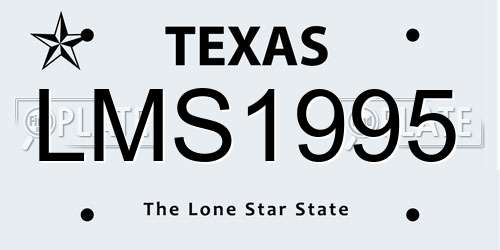 LMS1995 Texas License Plate
