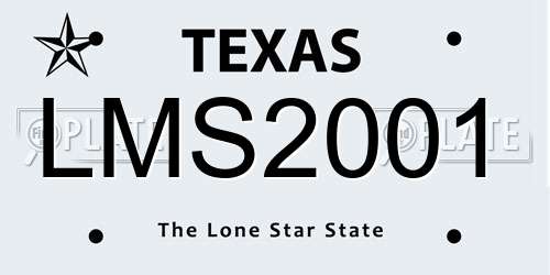 LMS2001 Texas License Plate