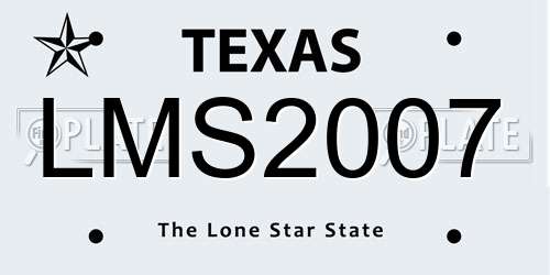 LMS2007 Texas License Plate