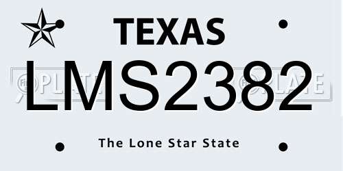 LMS2382 Texas License Plate